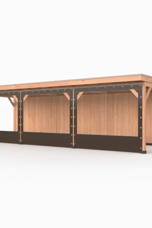 Speciale Aanbieding Verandazeil Overkapping Taupe 900 cm voor 19 x 19 cm Staanders